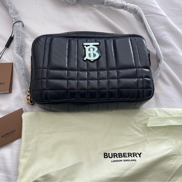 SOLD! 🎉Burberry small black leather Lola camera bag gold hardwear NWT - Picture 13 of 16